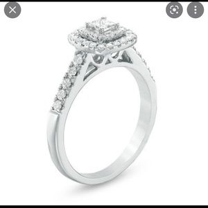 1/2 ct 14k white gold princess cut ring